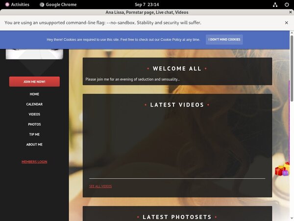Ana Lissa Sign Up Page