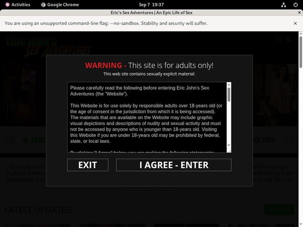Eric Johns Adventures Network Login