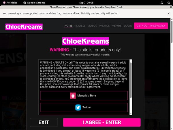 Free Chloekreams Password