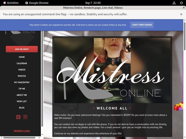 Joining Mistressonline.eu