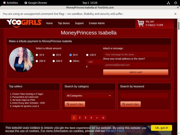 Moneyprincess Isabell Discount Setup