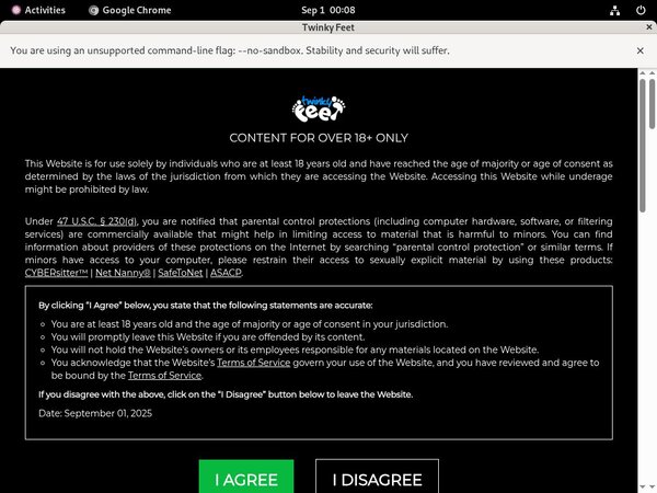 Twinkyfeet.com Member Account